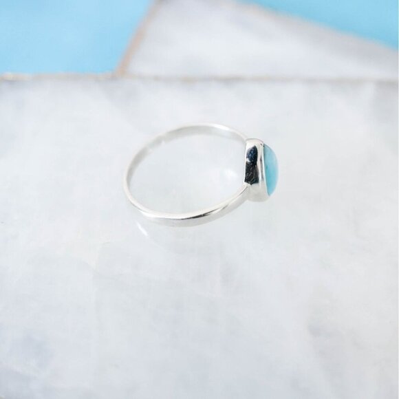 Mesa Ring Larimar Womens Silver Boho Bohemian Gypsy Dainty Gift  Present Holiday - Picture 15 of 15